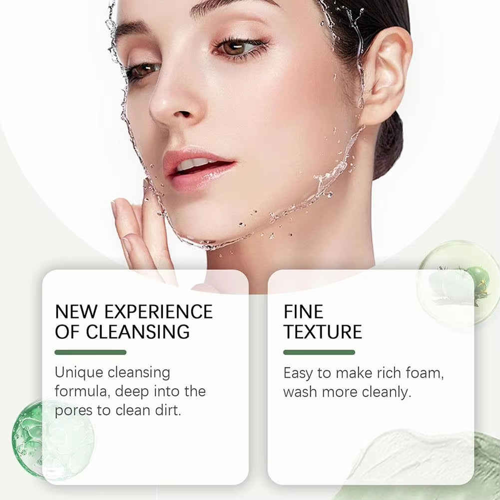 Green Tomato Clay Mask,Fully Green Tomato Clay Mask Cleanser, Green Tea Exfoliating Gel Cleanser Nourishing Cleanser Facial Care